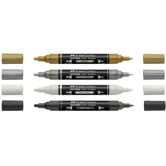 Faber-Castell® Metallic & White Acrylic Paint Marker Set